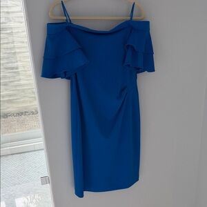 Ralph Lauren Royal Blue Off-Shoulder Mini Dress